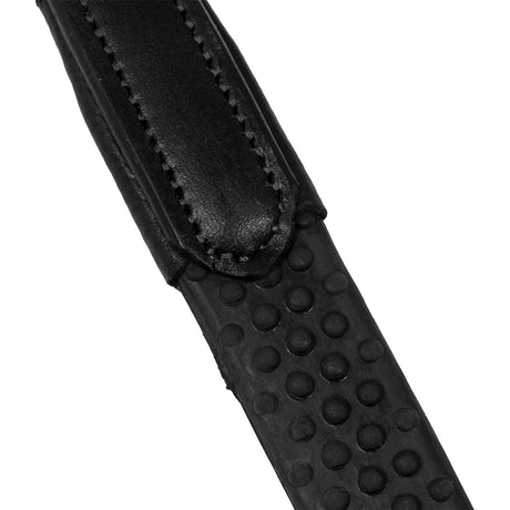Acavallo Tubular Reins Leather & Rubber #colour_black