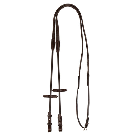 Acavallo Tubular Reins Leather & Rubber #colour_brown