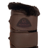 Acavallo Hind Brushing Boots Faux Leather & Faux Sheepskin #colour_brown
