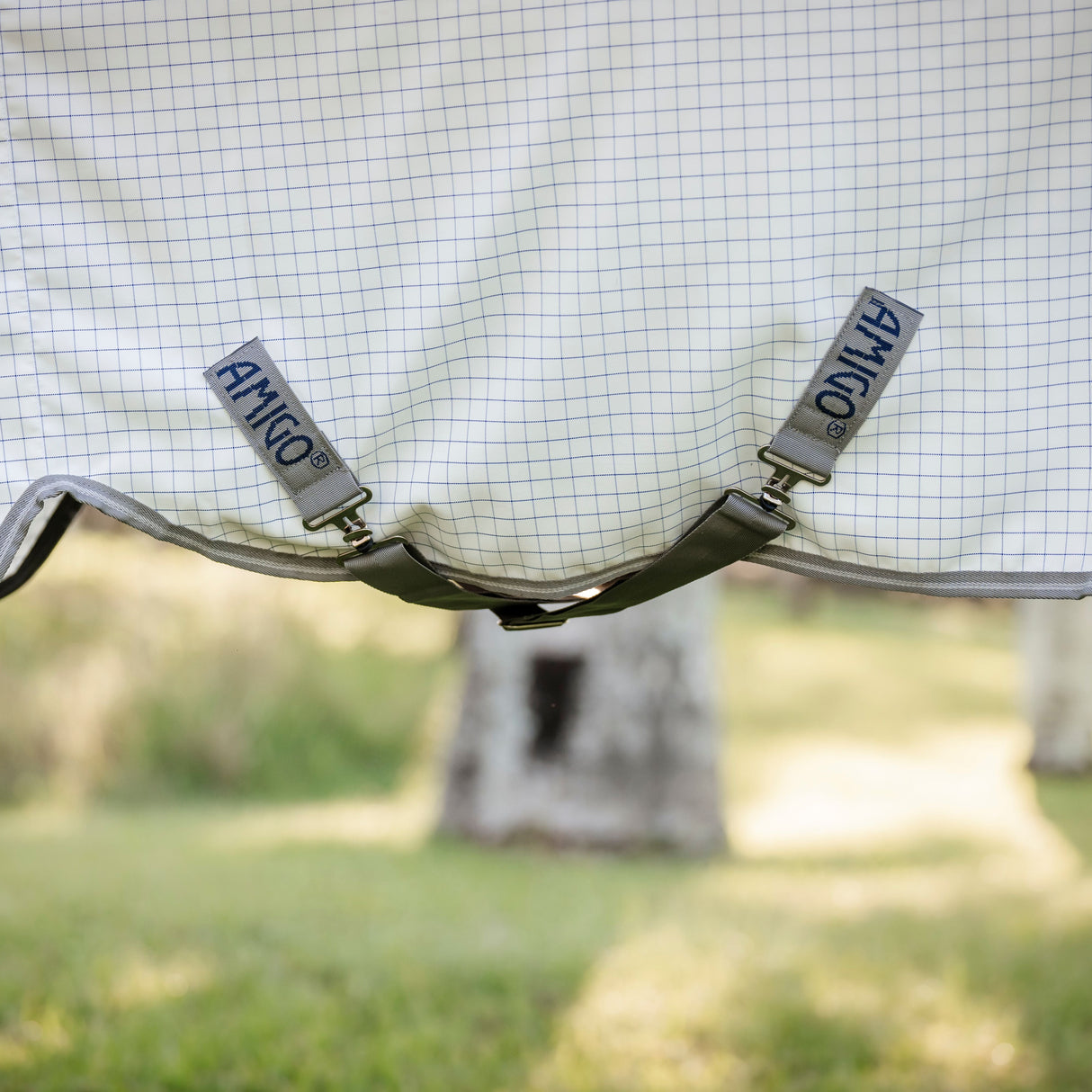 Horseware Ireland Amigo Summer Sheet Plus #colour-navy-check-titanium-grey-silver