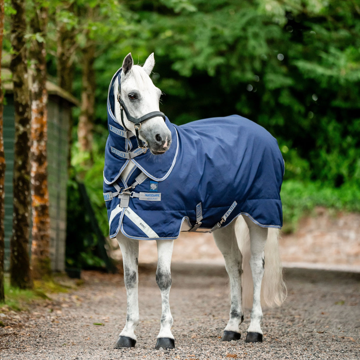 Horseware Ireland Rhino Pony Plus 0g #colour_navy-titanium-grey-classic-blue
