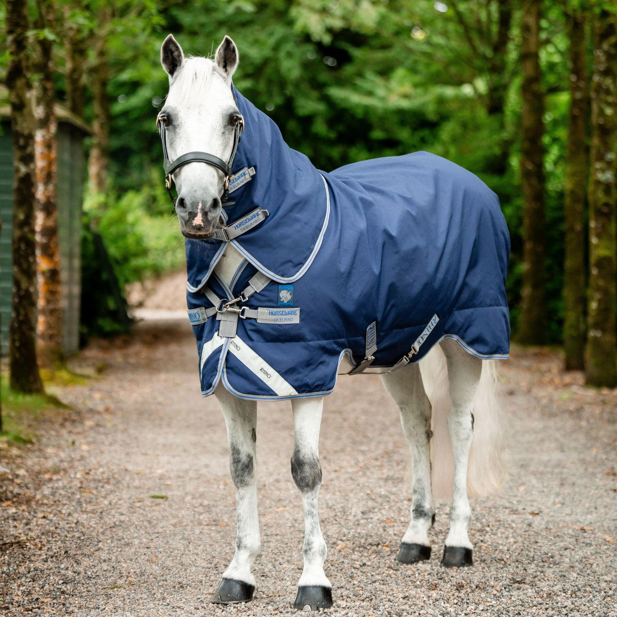 Horseware Ireland Rhino Pony Plus 0g #colour_navy-titanium-grey-classic-blue