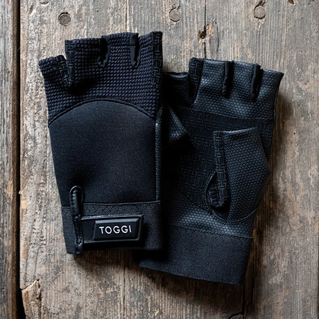 Toggi Ascot Fingerless Riding Gloves #colour_black