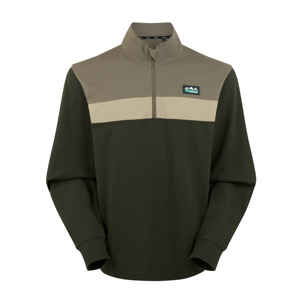 Ridgeline Mens Back Slider Rugby Top #colour_olive-multi