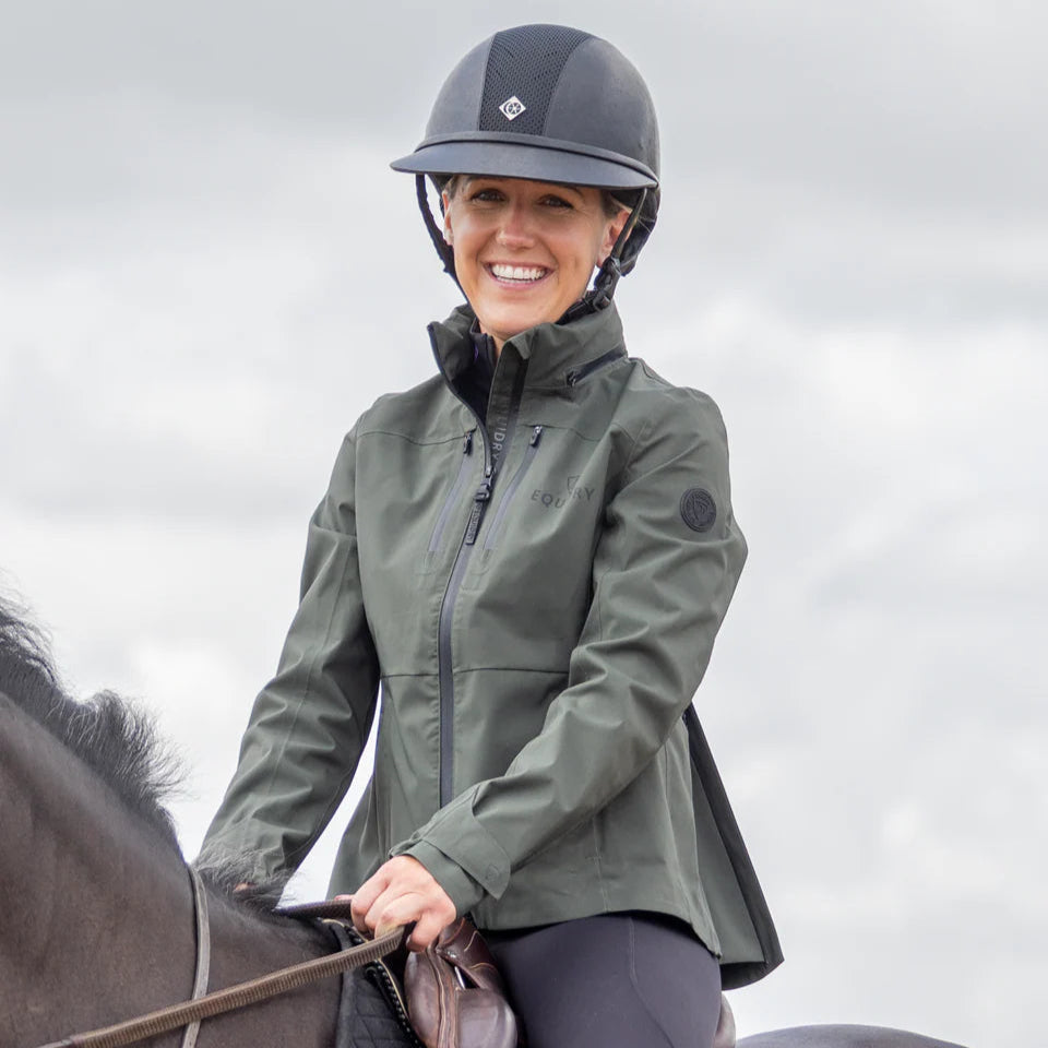 EQUIDRY Women's Varsha Jacket #colour_black-forest-green
