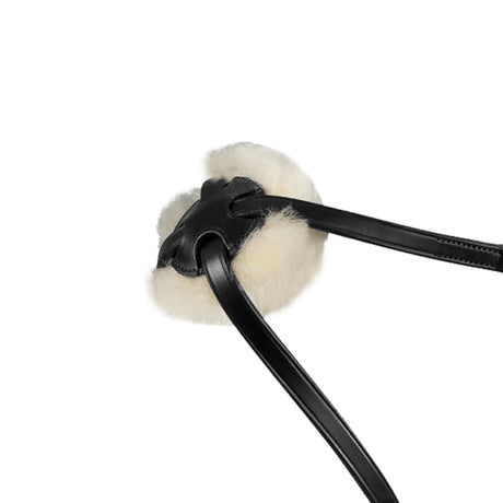 Equestro Leather Figure Eight Noseband Bridle #colour_black