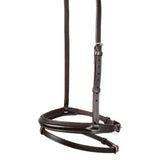 Equestro Leather Flash Noseband Bridle #colour_brown