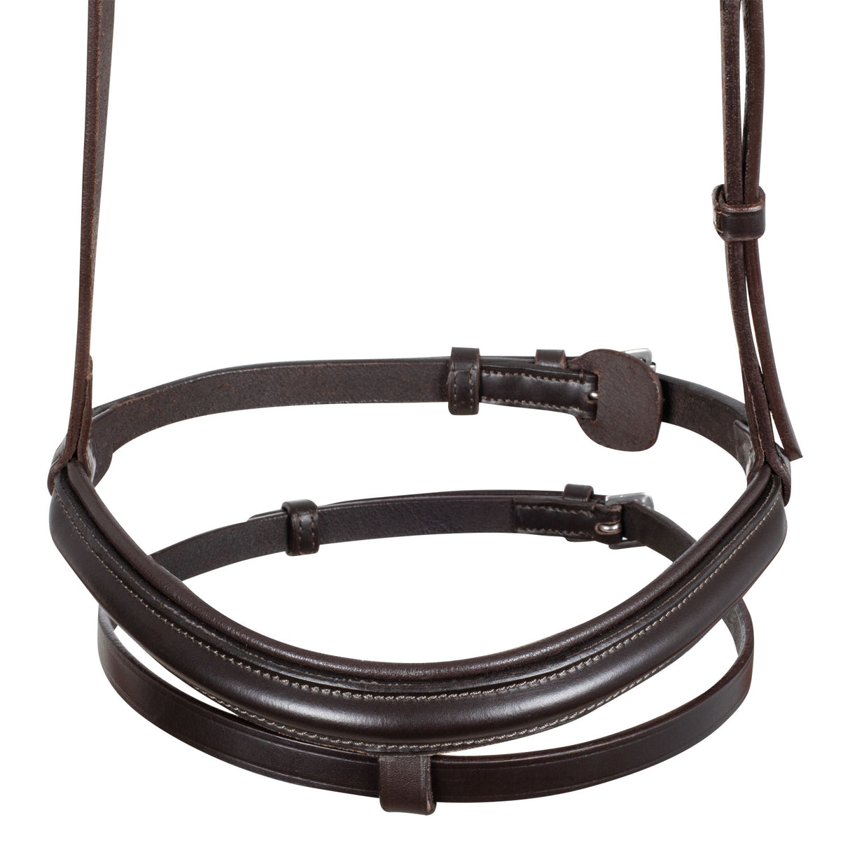 Equestro Leather Flash Noseband Bridle #colour_brown
