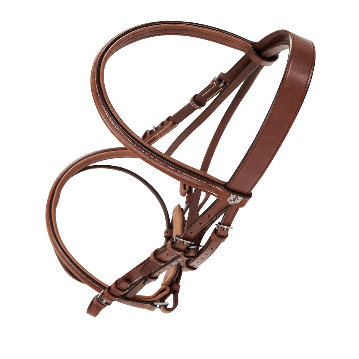 Equestro Silver Model Bridle #colour_cognac