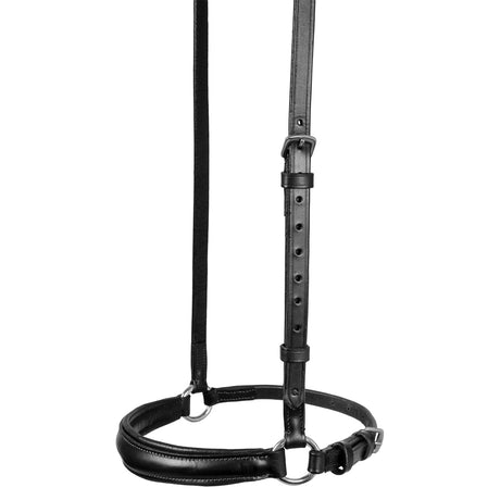 Equestro Leather German Style Noseband Bridle #colour_black