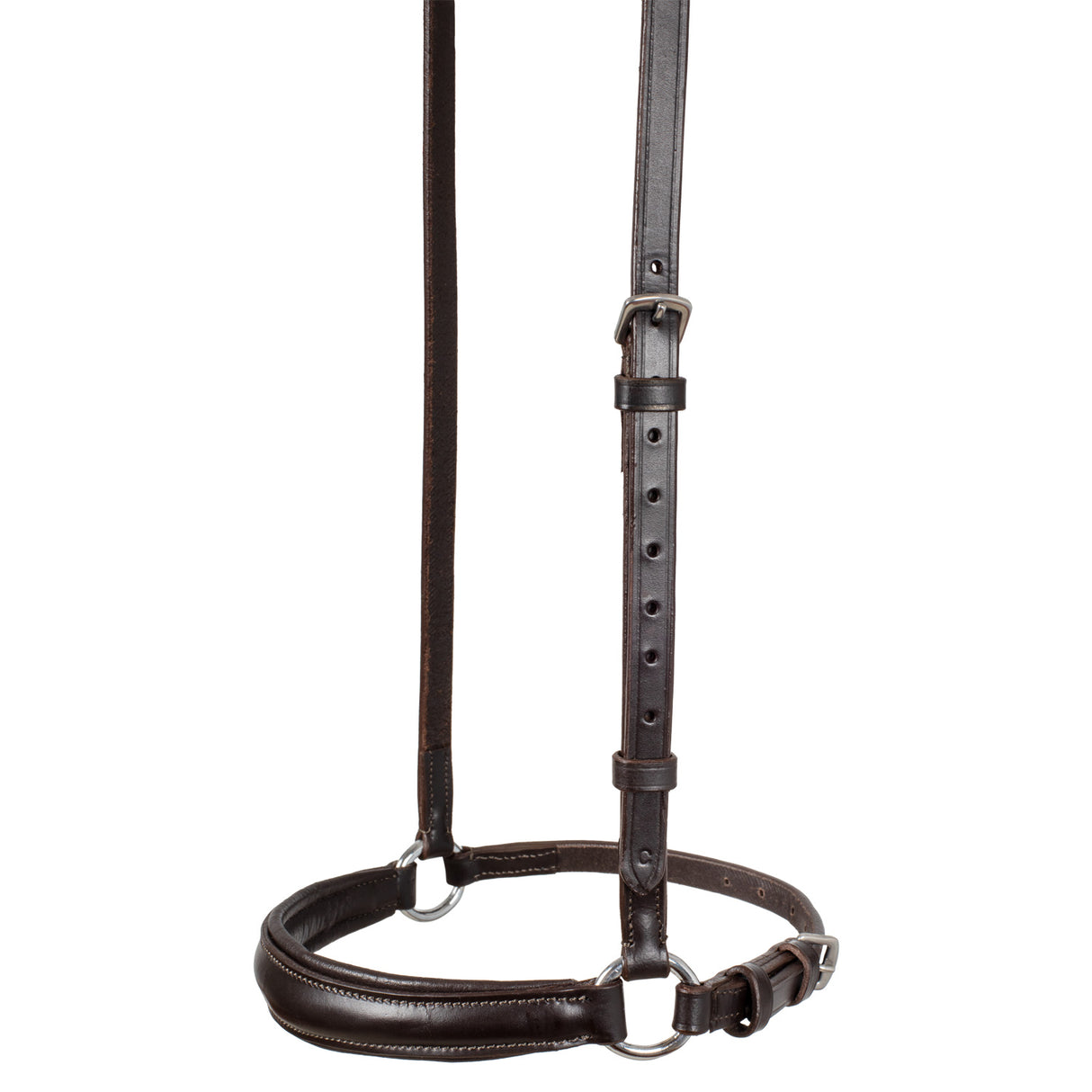 Equestro Leather German Style Noseband Bridle #colour_brown