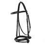 Equestro Leather English Bridle With Embroideries New #colour_black