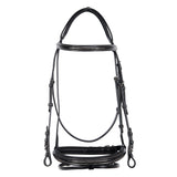 Equestro Leather English Bridle With Embroideries New #colour_black