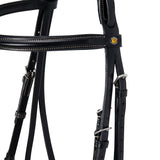 Equestro Leather English Bridle With Embroideries New #colour_black