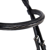 Equestro Leather English Bridle With Embroideries New #colour_black