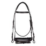 Equestro Leather English Bridle With Embroideries New #colour_brown