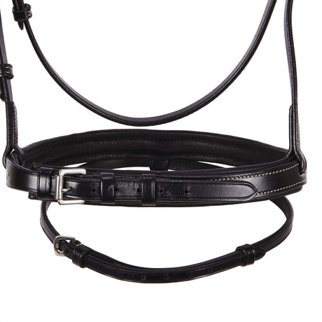 Equestro Leather English Bridle With Embroideries New #colour_brown