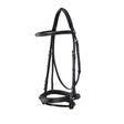Equestro Leather English Bridle With Embroideries #colour_black