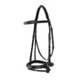 Equestro Leather English Bridle With Embroideries #colour_black