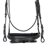 Equestro Leather English Bridle With Embroideries #colour_black