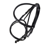 Equestro Leather English Bridle With Embroideries #colour_black