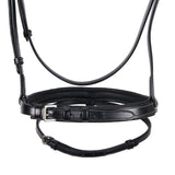 Equestro Leather English Bridle With Embroideries #colour_black