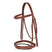 Equestro Leather English Bridle With Embroideries #colour_cognac