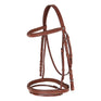 Equestro Leather English Bridle With Embroideries #colour_cognac