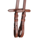 Equestro Leather English Bridle With Embroideries #colour_cognac