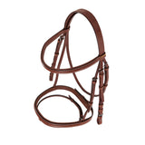 Equestro Leather English Bridle With Embroideries #colour_cognac