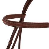 Equestro Leather English Bridle With Embroideries #colour_cognac