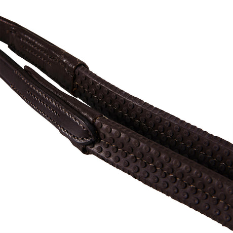 Equestro Leather English Bridle With Embroideries #colour_brown
