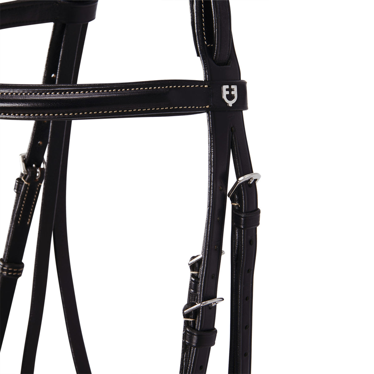 Equestro Leather English Bridle With Embroideries #colour_brown