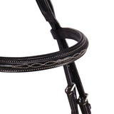 Equestro Leather English Bridle With Embroideries #colour_brown