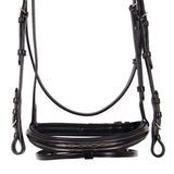 Equestro Leather English Bridle With Embroideries #colour_brown