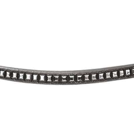 Equestro Leather Browband With Silver Clincher #colour_black