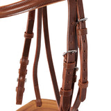 Equestro English Leather Bridle With Rubber Reins