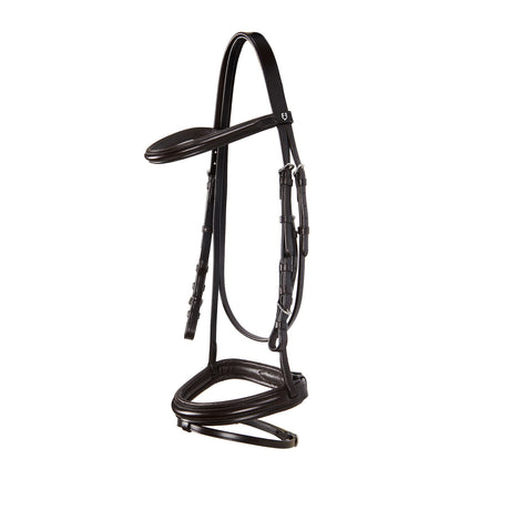 Equestro English Leather Bridle With Rubber Reins