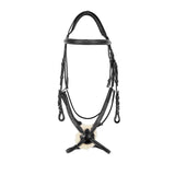 Equestro Bridle With Mexican Noseband And Synthetic Sheepskin #colour_black