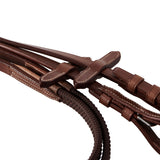 Equestro Bridle With Mexican Noseband And Synthetic Sheepskin #colour_cognac