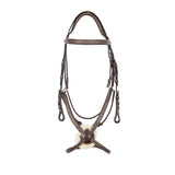Equestro Bridle With Mexican Noseband And Synthetic Sheepskin #colour_brown