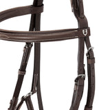 Equestro Bridle With Mexican Noseband And Synthetic Sheepskin #colour_brown