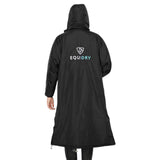 EQUIDRY Women's Thick Fleece Evolution Fixed Hood #colour_black-turquoise