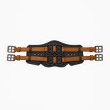 Stubben Equi-Soft® Short Saddle Girth with Cover - Tobacco #colour_vachette-leather-black