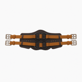 Stubben Equi-Soft® Short Saddle Girth with Cover - Tobacco #colour_vachette-leather-ebony