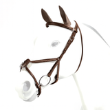 Equipe Emporio Figure 8 Padded Bridle with Silver Fittings - No Reins #colour_brown