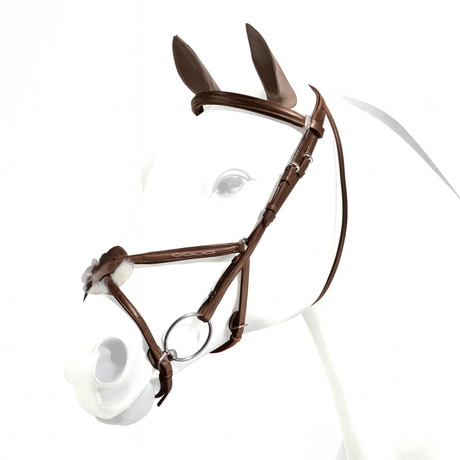 Equipe Emporio Figure 8 Padded Bridle with Silver Fittings - No Reins #colour_brown