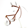 Equipe Emporio Figure 8 Padded Bridle with Silver Fittings - No Reins #colour_red-brown