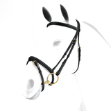 Equipe Emporio Flash Bridle with Brass Fittings - No Reins #colour_black
