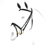 Equipe Emporio Flash Bridle with Brass Fittings - No Reins #colour_black